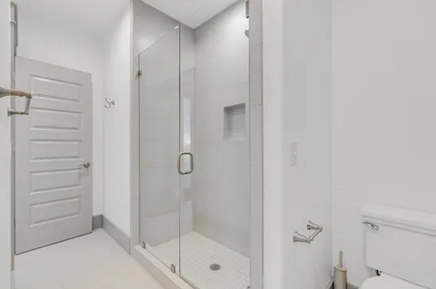 a bathroom with a shower