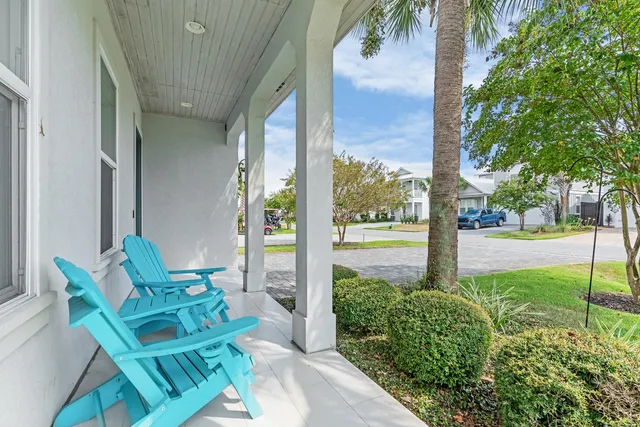 a view of an outdoor space with seating area