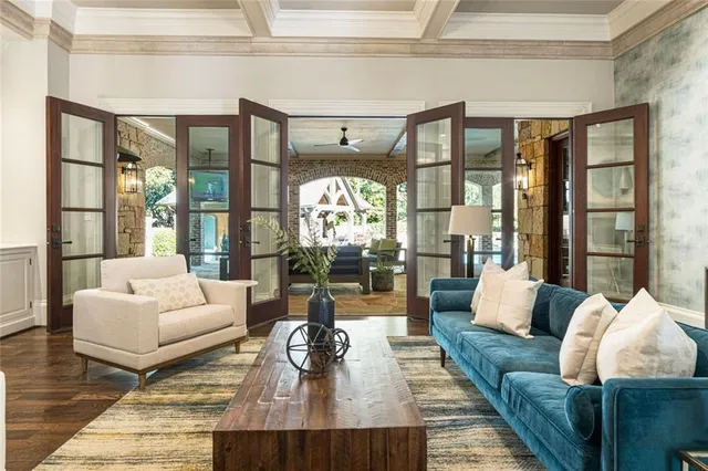 a bathroom with a shower curtain