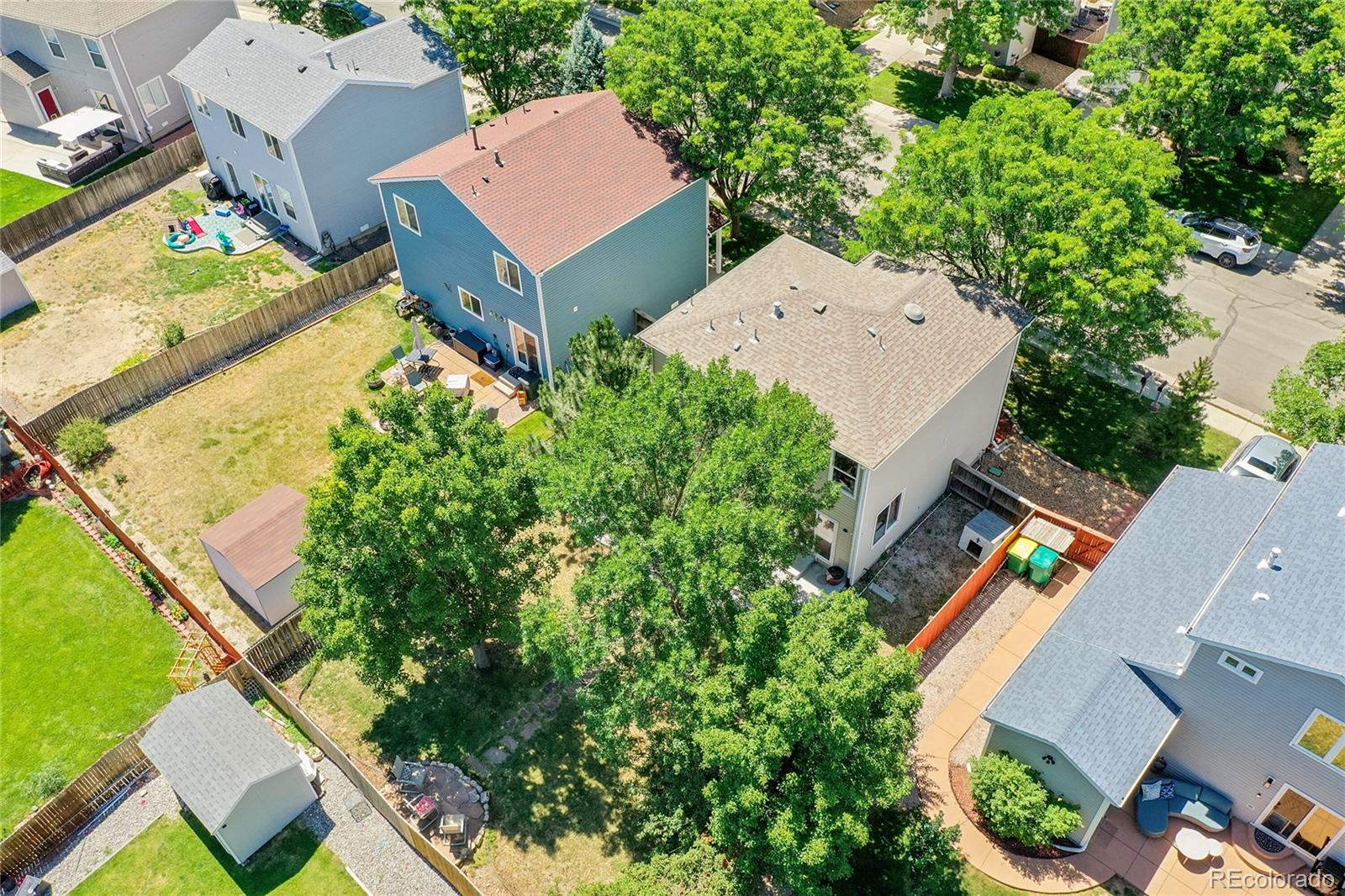 1489 Hummingbird Circle Brighton, CO 80601 - Photo 34 of 46 an aerial view of a house with a yard