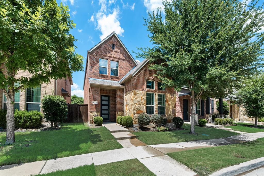 628 Ansley Way Allen, TX 75013 - Photo 1 of 20 Brick and stone veneer facade with a gabled roofline