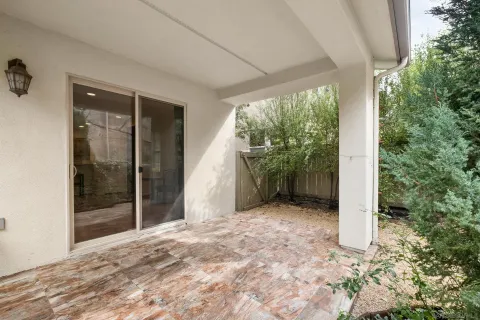 a view of backyard with green space