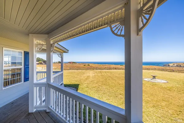 a view of ocean from a balcony