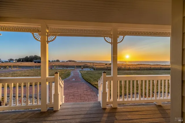 a view of a balcony with city view