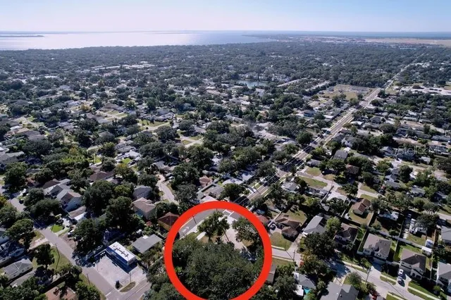 an aerial view of multiple house