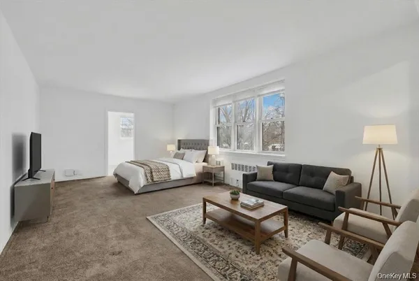 a living room with furniture and a couch