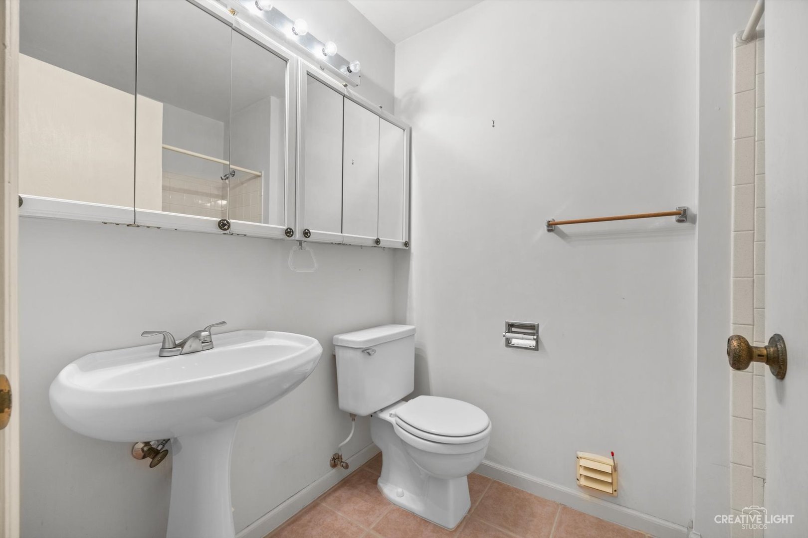 1520 Timber Trail, Unit 17B Wheaton, IL 60189 - Photo 17 of 17 a bathroom with a sink a toilet and mirror