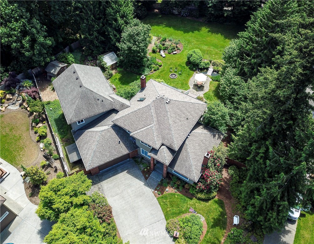 2716 187th Street Southeast Bothell, WA 98012 - Photo 35 of 37 an aerial view of a house with a yard basket ball court and entertaining space