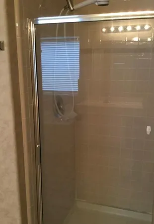 a bathroom with a shower