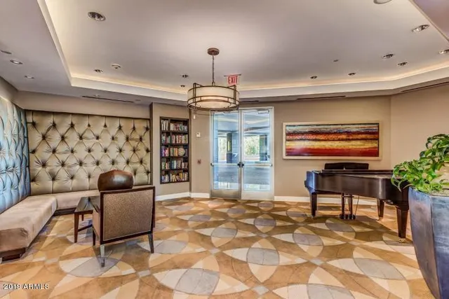 a view of a terrace with chairs