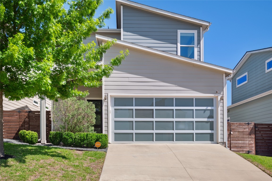 Front of home with beautiful architectural angles and 2 car garage!