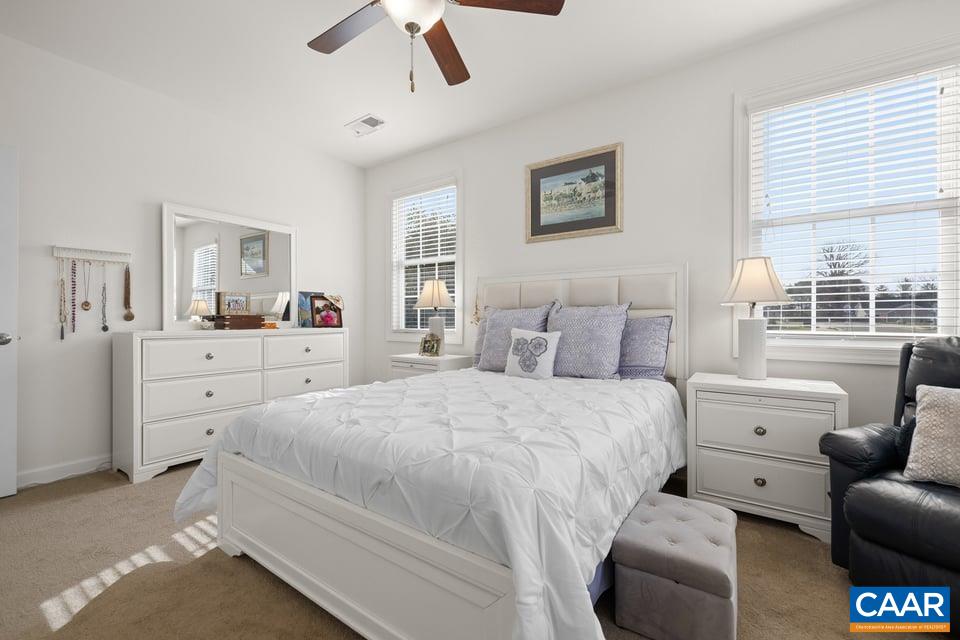 89 Crape Myrtle Drive Palmyra, VA 22963 - Photo 20 of 36 a spacious bedroom with a bed and a couch