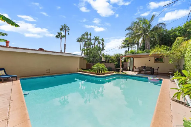 a view of a backyard with a garden