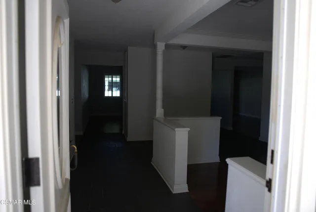 a hallway with a door