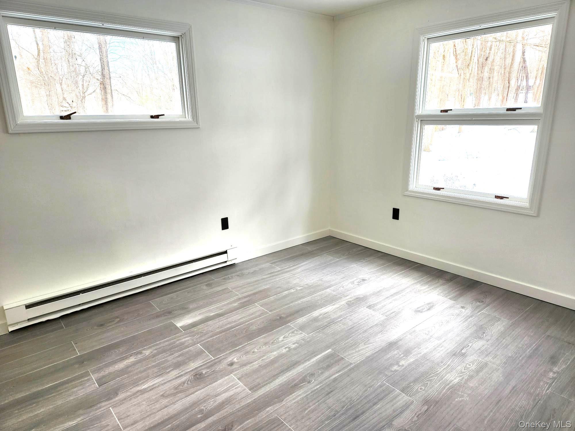 568 River Road Rhinebeck, NY 12572 - Photo 24 of 26 Unfurnished room with a baseboard heating unit, healthy amount of natural light, and light wood finished floors