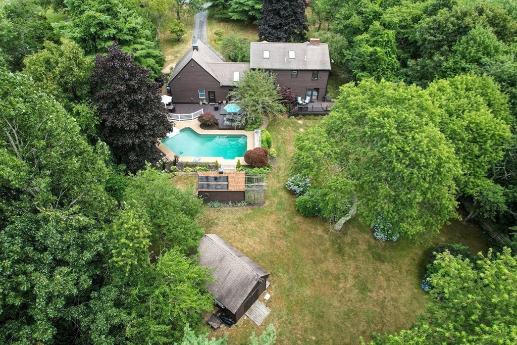 20 Staples Shore Road Lakeville, MA 02347 - Photo 30 of 39 an aerial view of a house with a yard basket ball court and outdoor seating