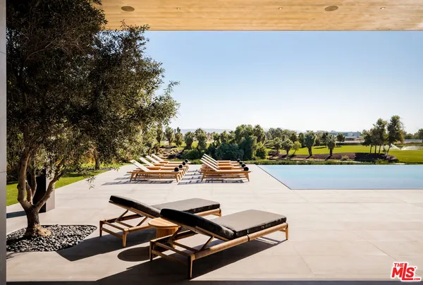 a view of outdoor space with seating