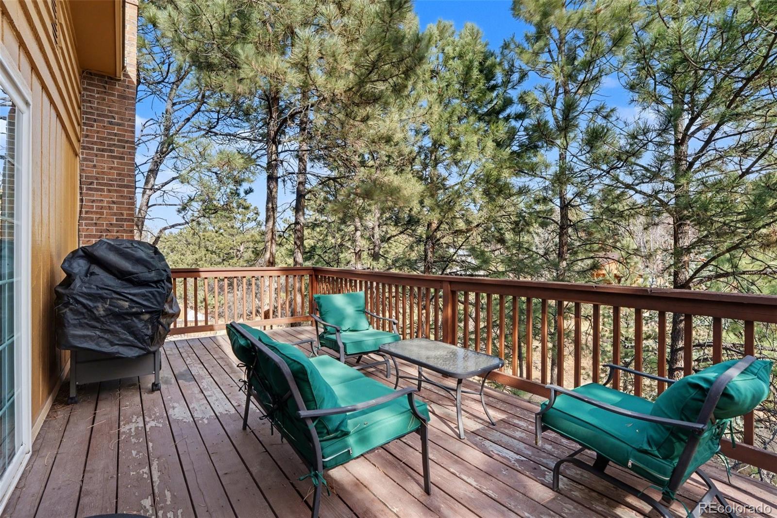 6224 Powell Road Parker, CO 80134 - Photo 27 of 40 a view of balcony with wooden floor and outdoor seating