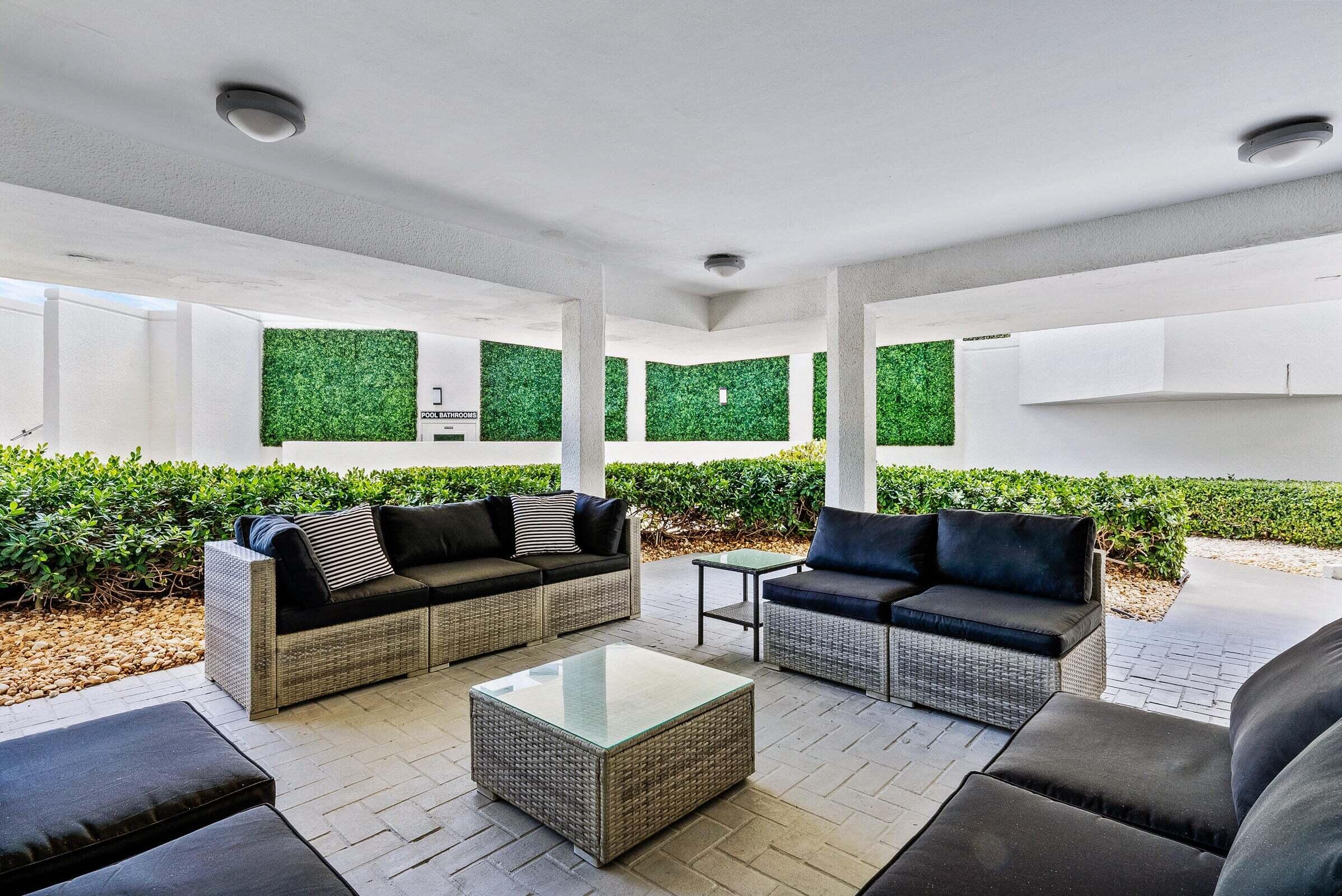 3120 South Ocean Boulevard, Unit 3202 Palm Beach, FL 33480 - Photo 41 of 46 PRIVATE SITTING AREA AT BUILDING
