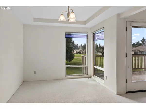 a view of a room with a window