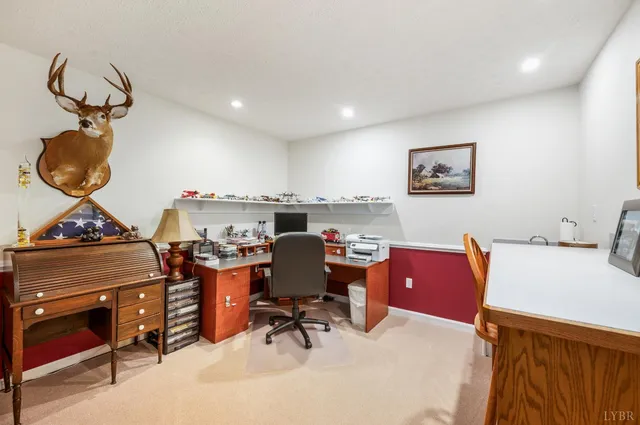a view of a storage room with racks