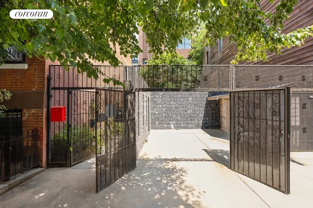 a view of a park with a trees