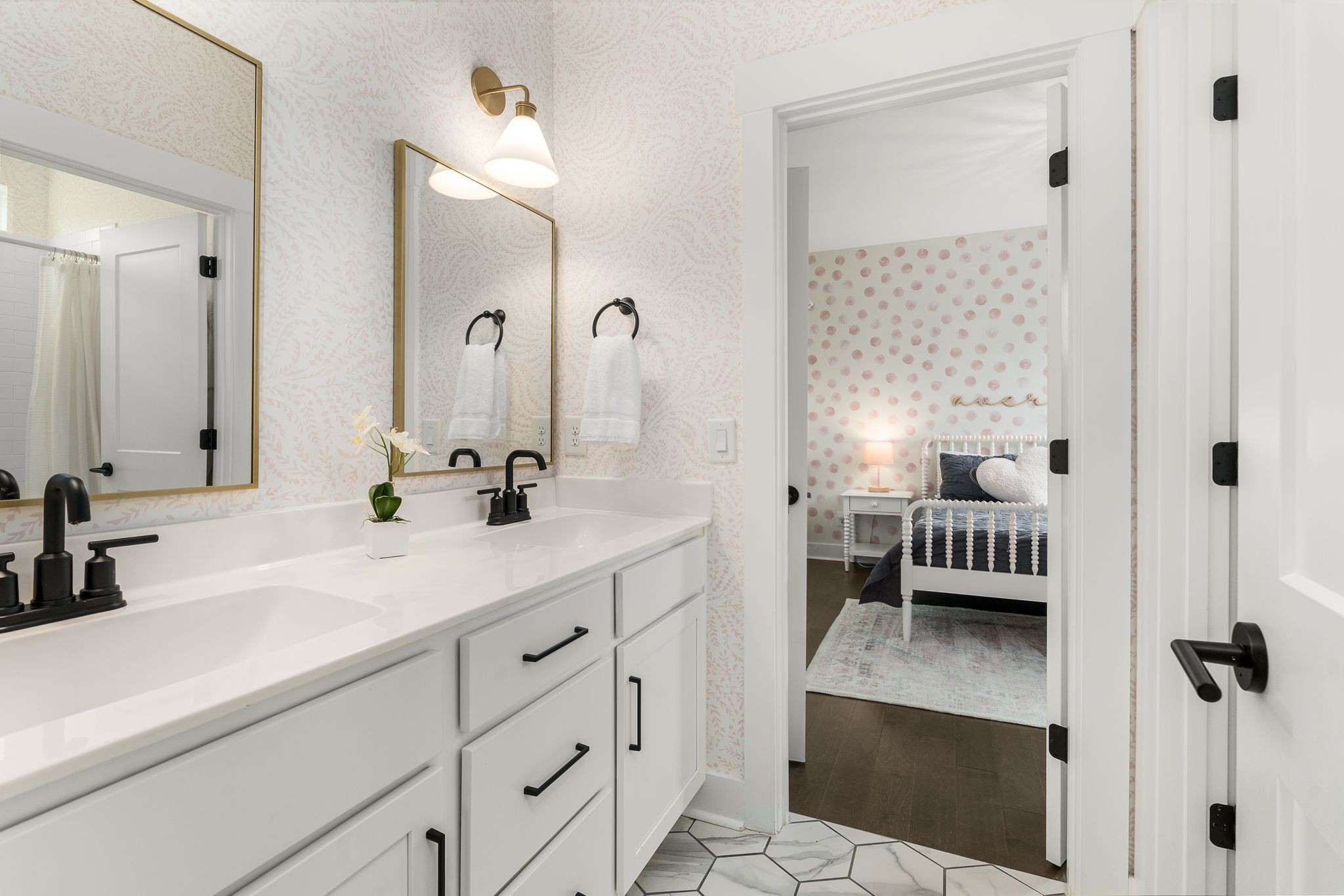 454 Cardel Lane Franklin, TN 37064 - Photo 35 of 53 a en suite bathroom with double sink and a mirror