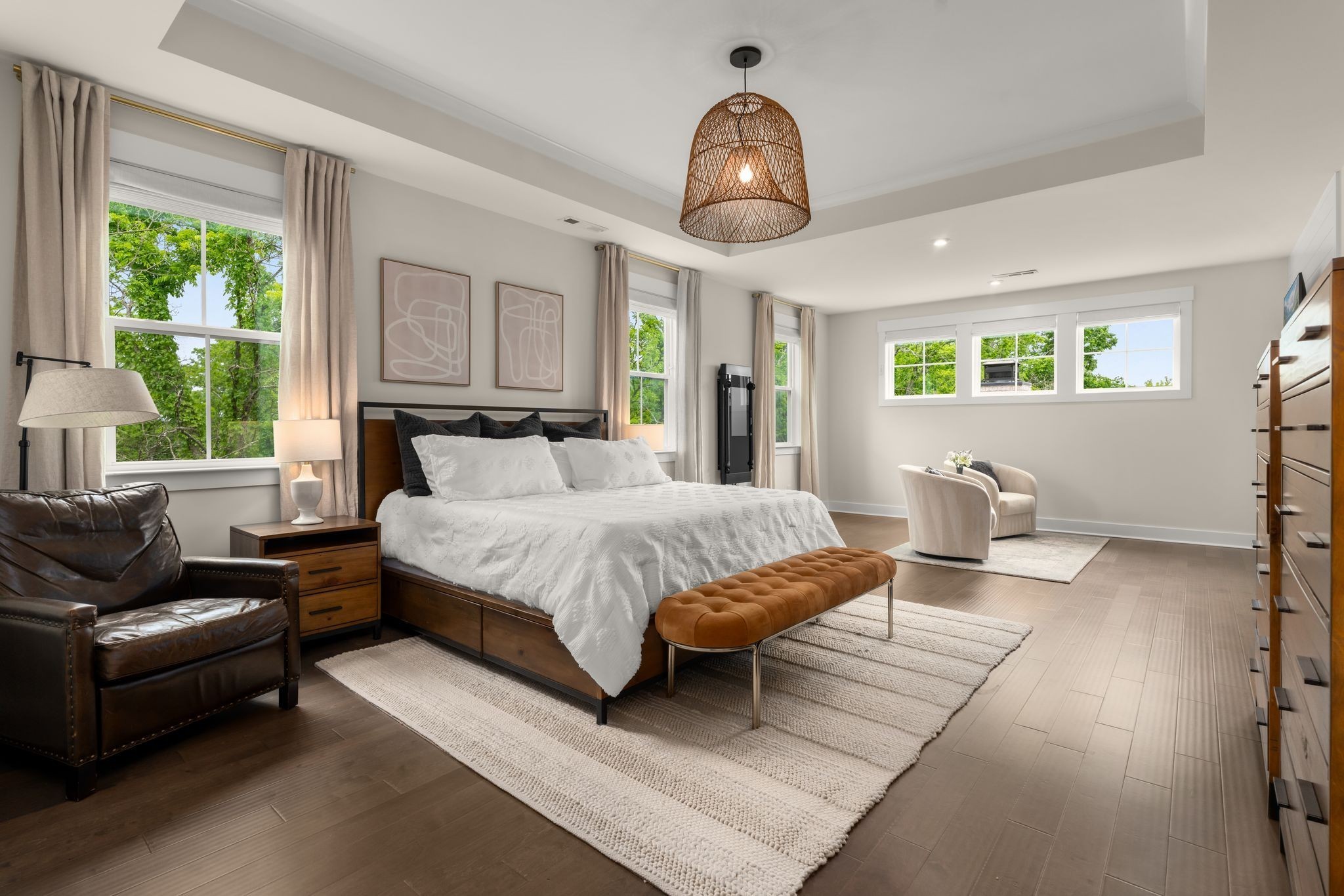 454 Cardel Lane Franklin, TN 37064 - Photo 38 of 53 a spacious bedroom with a bed couch and windows