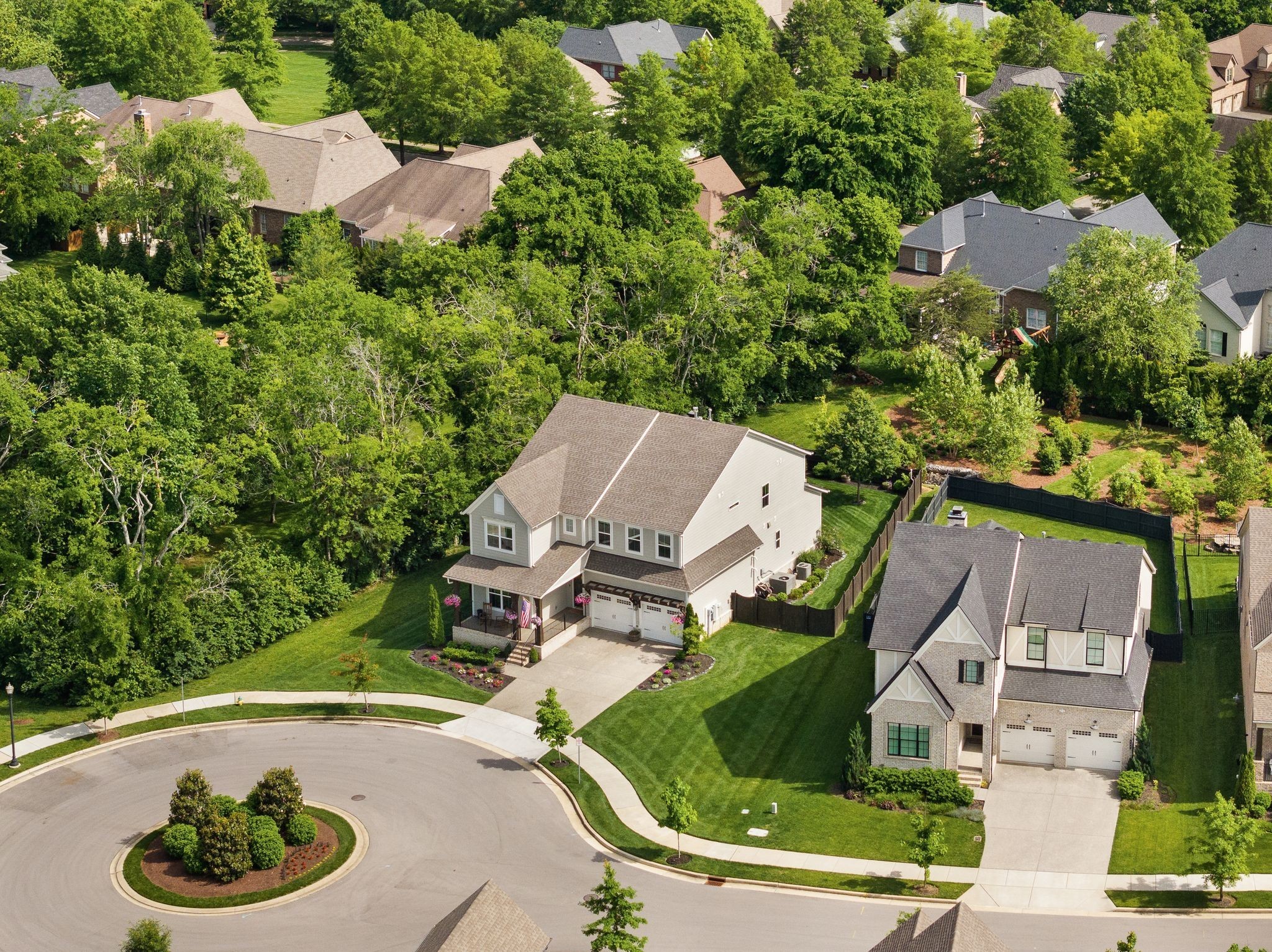 454 Cardel Lane Franklin, TN 37064 - Photo 50 of 53 an aerial view of a house with swimming pool and garden