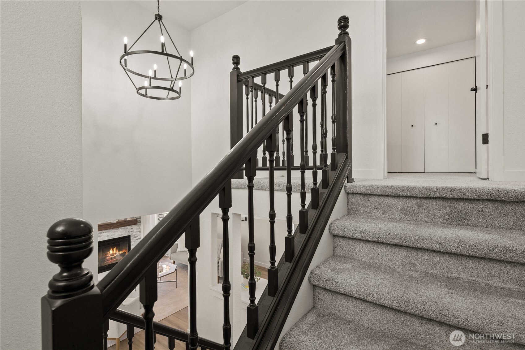 18307 130th Avenue Southeast Renton, WA 98058 - Photo 26 of 36 a view of entryway with wooden floor and stairs