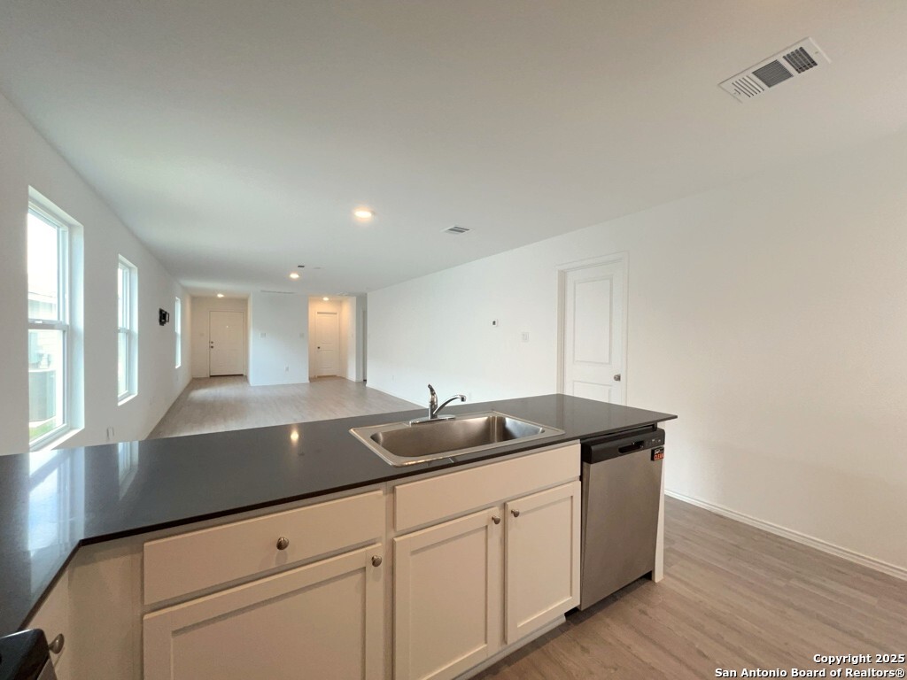 6954 Biotite Ridge Elmendorf, TX 78112 - Photo 12 of 39 a kitchen with a sink and cabinets