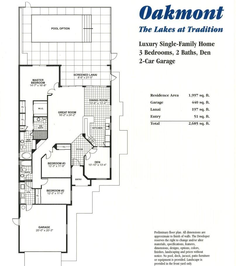 11547 Southwest Rockingham Drive Port St. Lucie, FL 34987 - Photo 45 of 45 Oakmont Floor plan