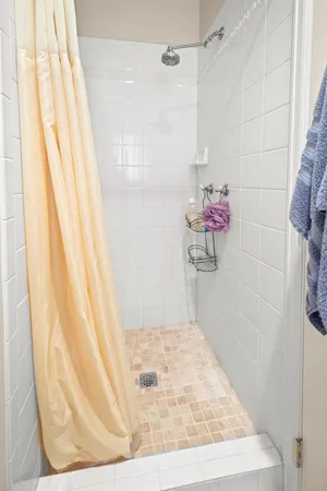 a bathroom with a shower