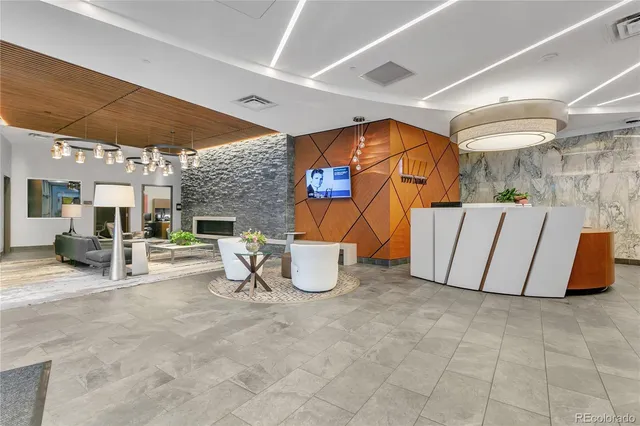 a view of a chairs and tables in patio