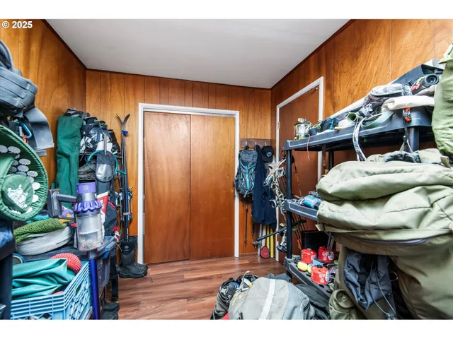 a view of workspace with hardwood floor