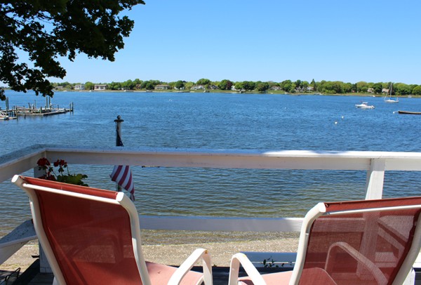 a view of yard from outdoor seating