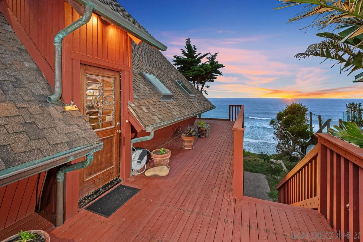 1366 Neptune Avenue Encinitas, CA 92024 - Photo 3 of 48 a view of a terrace with wooden floor and a potted plant