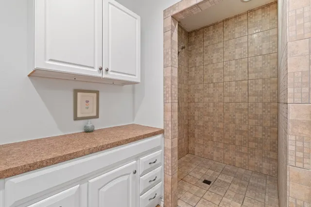 a bathroom with a shower