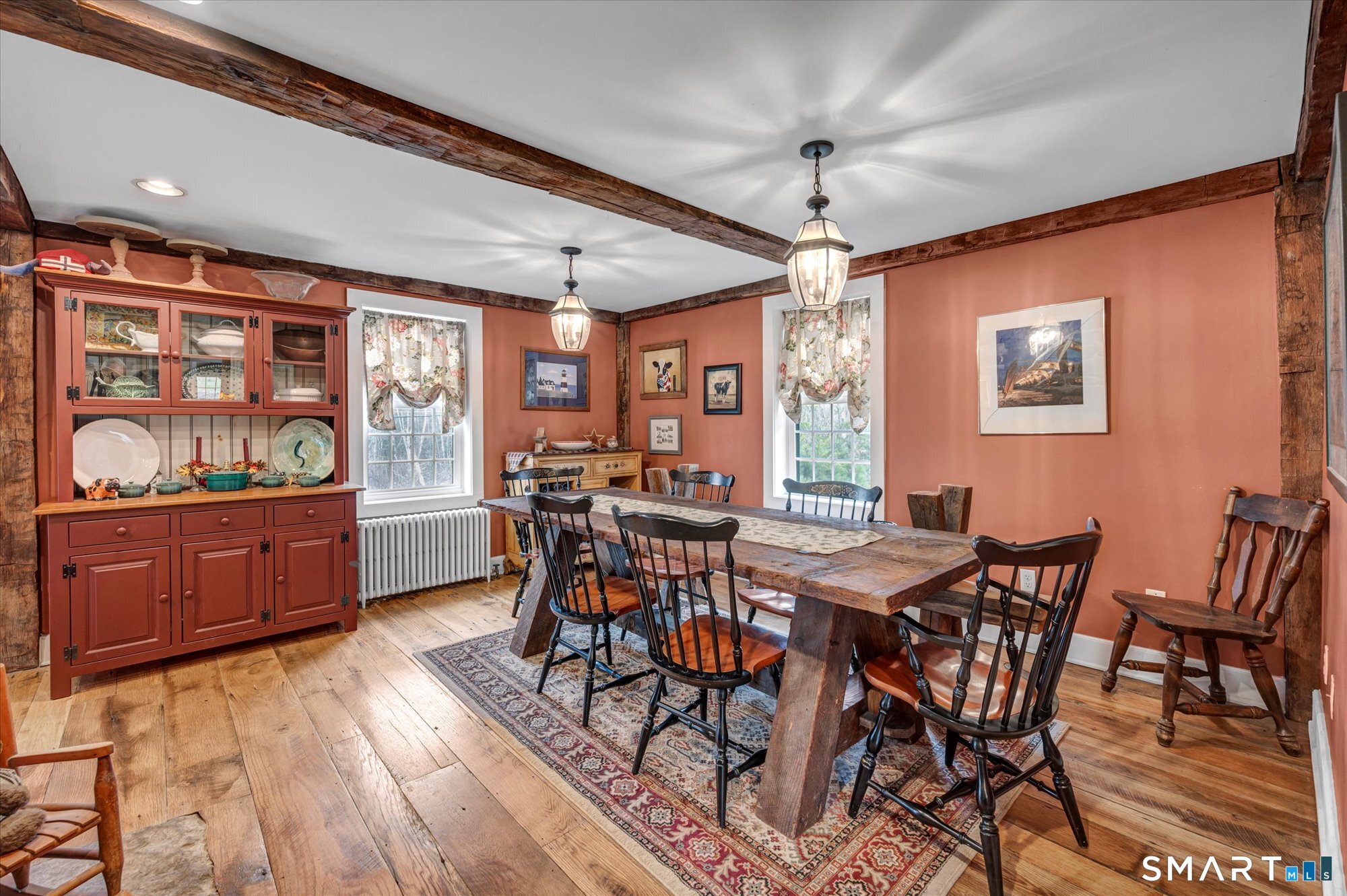 566 Maple Street Litchfield, CT 06759 - Photo 13 of 34 a view of a dining room with furniture window and wooden floor