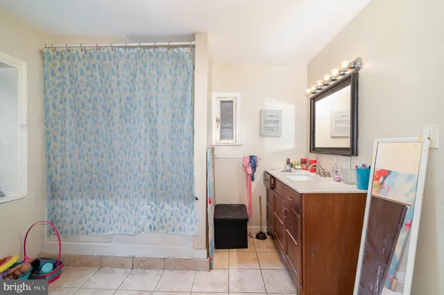 a room with a table and a chair