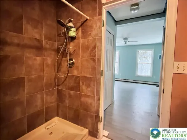 a bathroom with a shower
