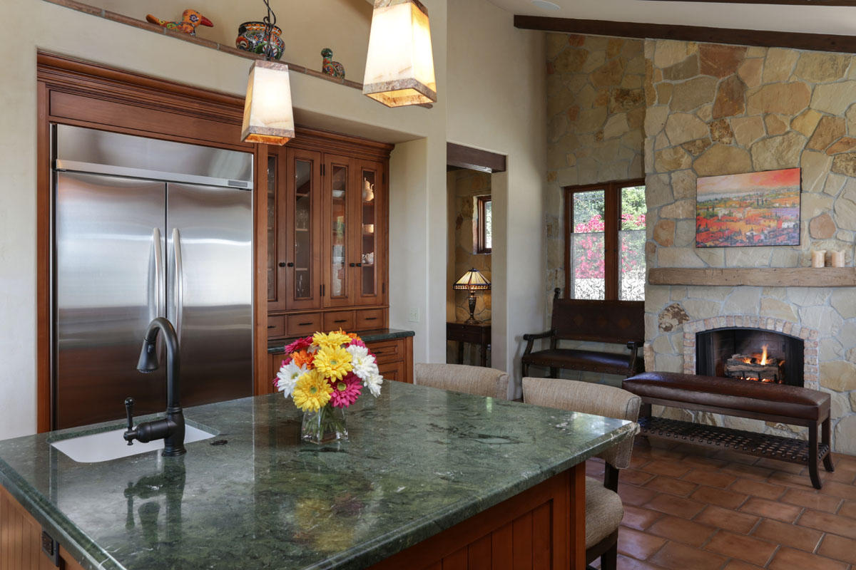 927 Coyote Road Santa Barbara, CA 93108 - Photo 17 of 55 Kitchen fireplace