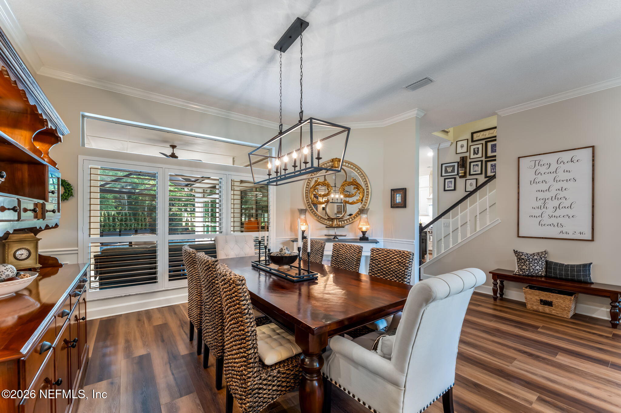 1204 Creek Bend Road St. Johns, FL 32259 - Photo 18 of 107 a view of a dining room with furniture window and wooden floor