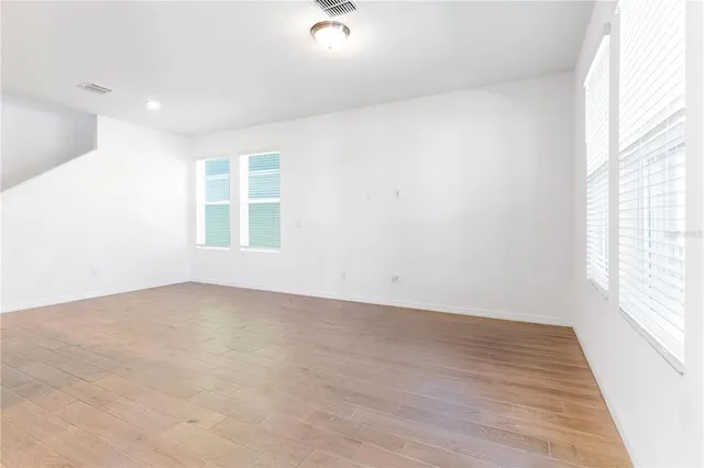 an empty room with a window