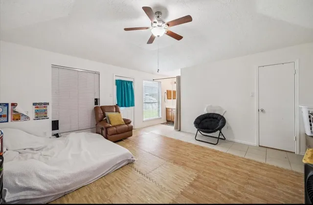 a living room with furniture