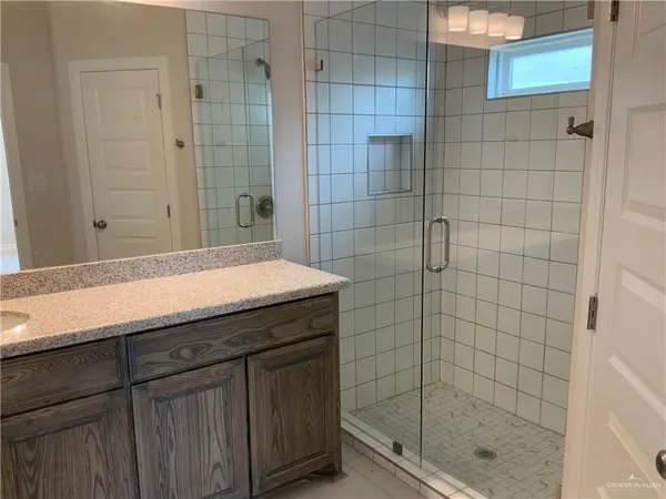 a bathroom with a shower