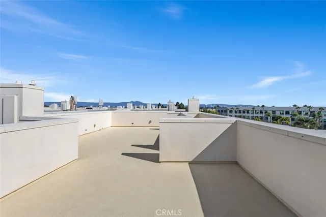 a view of terrace with ocean view