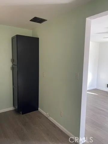 an empty room with closet
