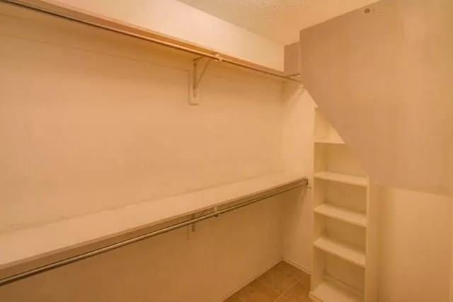 a view of small space with racks on the wall