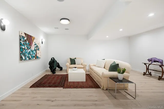 a living room with furniture and a couch